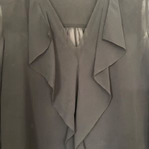 Black Sheer Ann Taylor Dress Blouse